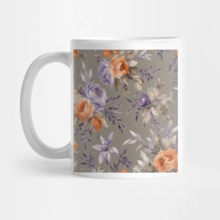 French roses in grey, lavender and orange Mug